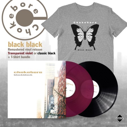 Bundle package for Black Black reissue, with 2 colors for vinyl and a t-shirt